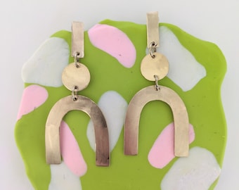 Brass 'Edie' post earrings