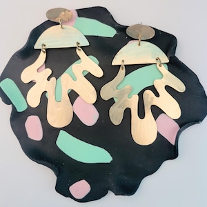 Brass &#39;Flora&#39; post earrings