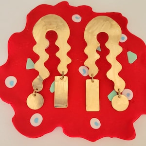 Brass 'Hattie' post earrings