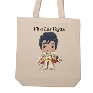 Viva Las Vegas- Elvis Canvas Tote Bag 15”W x 16”H