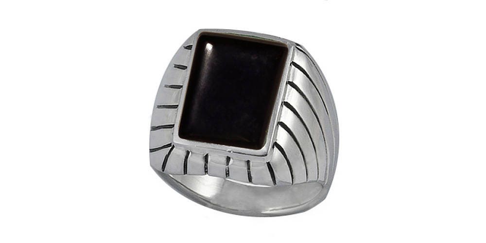 Sterling Silver Genuine Black Onyx Men's Ring (R453-BO) - Etsy