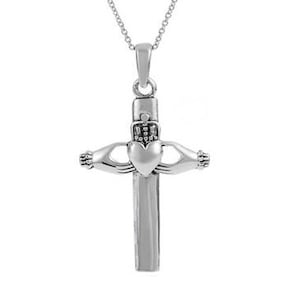 Sterling Silver Claddagh Cross Pendant