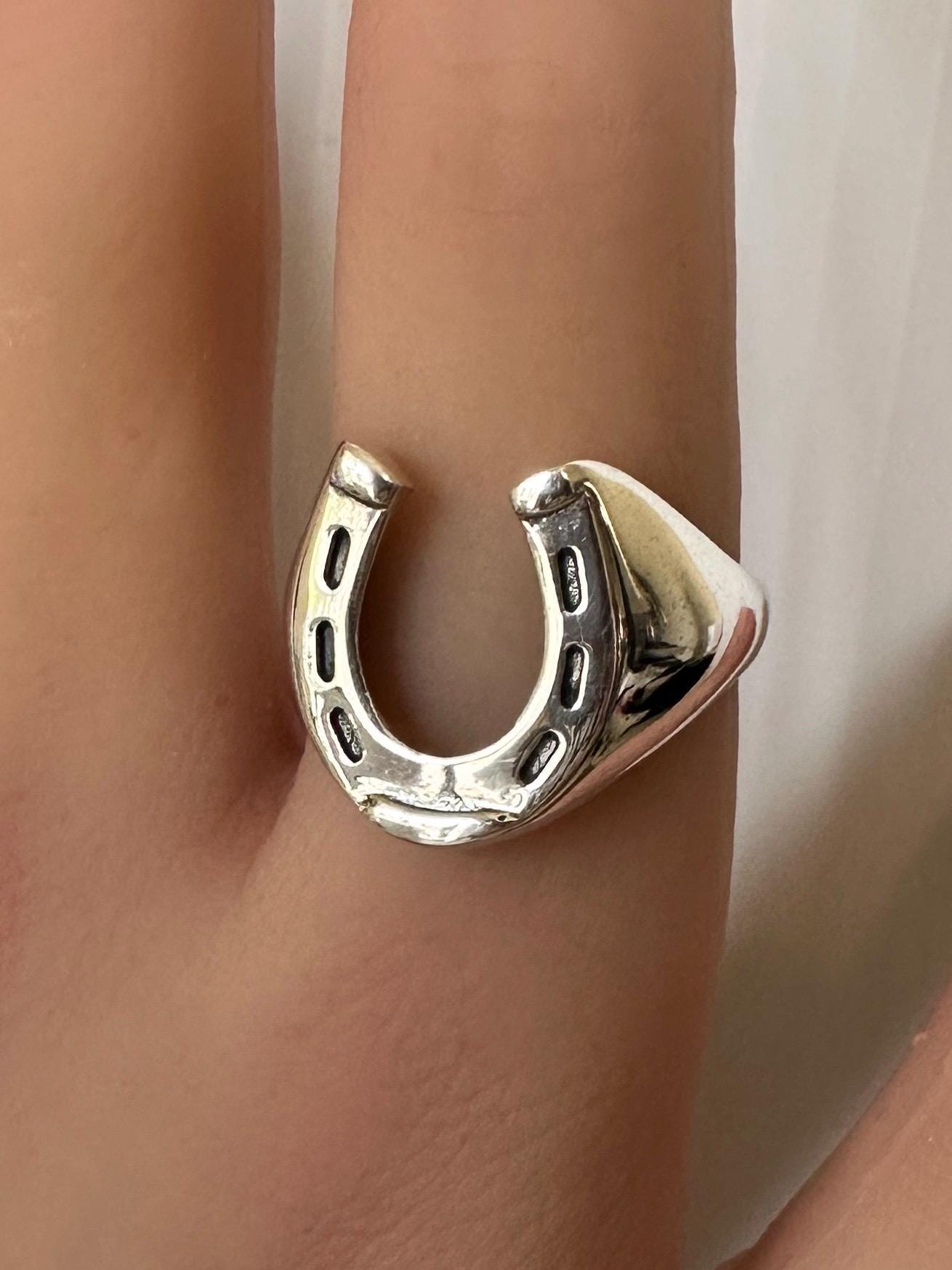 Ring R434 Sterling Silver Genuine Men's Horse Shoe Ring (R434) - Etsy