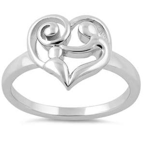 Sterling Silver Mother and Child Ring (R856)