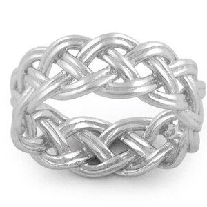 Sterling Silver Woven Celtic Mens Ring (R860)