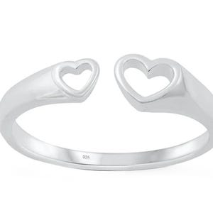 Sterling Silver Double Open Heart Ring