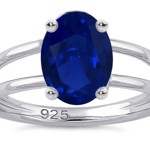 Oval Genuine Blue Sapphire Ring (R210-S)