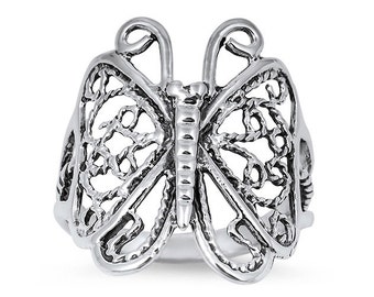Sterling Silver Butterfly Ring (R205)