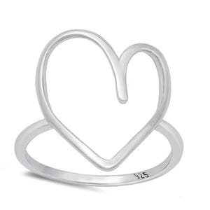 Sterling Silver Open Heart Ring