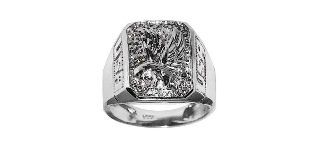 Sterling Silver USA eagle Ring Men's Ring Etsy