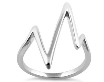 Sterling Silver Heartbeat Ring (R853)