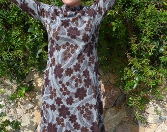 Knitted Patterned vintage Flower dress