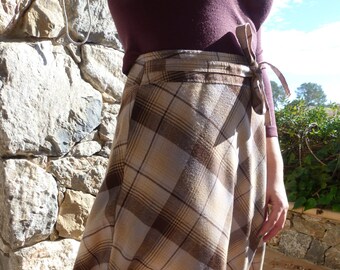 Layered skirt with vintage 70s paintings