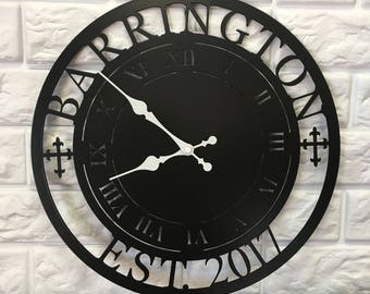 Personalized Metal Clock - Housewarming gift- Wedding gift - Wall decor - Personalized Gift - Personalized Metal Sign - Home Decor