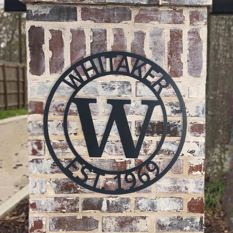 Personalized Family Name Metal Sign Housewarming Gift Door image 1