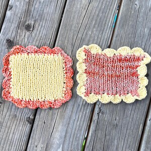 Choice of Hand Crocheted and Knit Coaster in Cotton Yarn | seasonal mug rugs, hot pot rest, present for kid's teacher, gift basket
