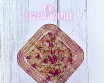 Square Resin Trinket Dish | bedroom trinket bowl, catch all ring dish, earring jewelry holder, square ring holder, small decoration