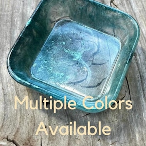 Solid Color Resin Trinket Dish - Assorted | bedroom trinket bowl, catch all dish, earring dish, jewelry holder, square ring holder, key dish