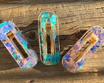 Pastel Resin Hair Clip Set | Non-Slip Barrette for Thick Hair