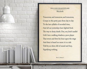 Macbeth Out Out Brief Candle Macbeth Out Out Brief Candle Shakespeare Book Page Style | Etsy