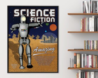 Science Fiction Literary Genre. Literary Art Print. Educational Classroom Poster. Paper, Laminated, or Framed. Multiple Sizes