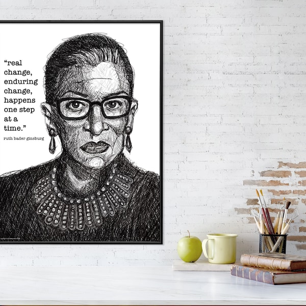 Ruth Bader Ginsburg Portrait - Etsy