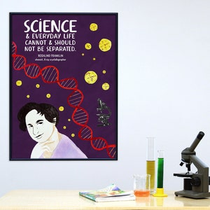 Rosalind Franklin Mujeres en la ciencia STEM/STEAM Art Print. Papel Mate, Laminado o Enmarcado. Múltiples tamaños
