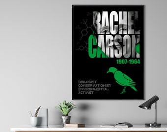 Rachel Carson Important Scientists STEM Art Print. Fine Art Paper, Laminated, or Framed. Multiple Sizes