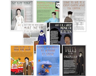 Famous Author Literary Poster Set. English Literature Discount Classroom Bundle. Fine Art Paper, Laminated, or Framed. Multiple Sizes