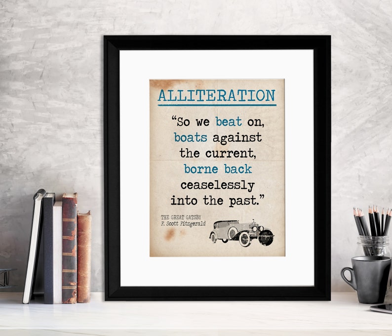 Great Gatsby Alliteration Quote Educational Art Print - Etsy