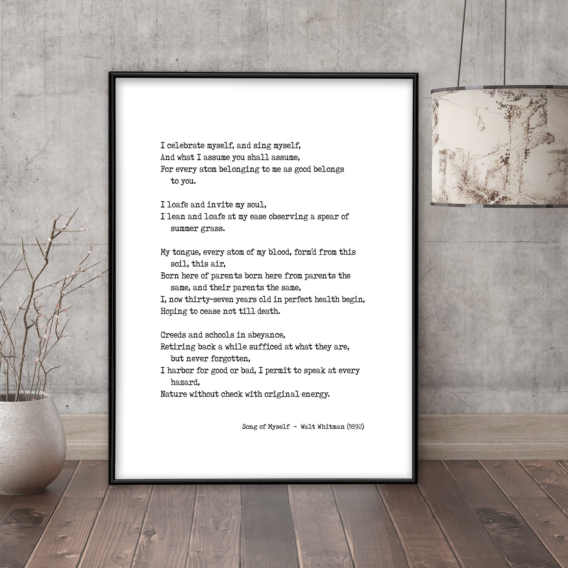 Walt Whitman Song of Myself Quote Print. Fine Art Paper | Etsy