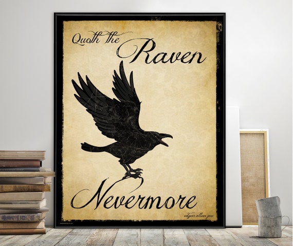 Edgar Allan Poe Dictionary Raven Story Art Print Book Page Quote Picture Poster 