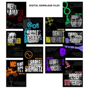 Noteworthy Scientists 2 Classroom STEM/STEAM Poster Set of 10 Digital Download Bundle