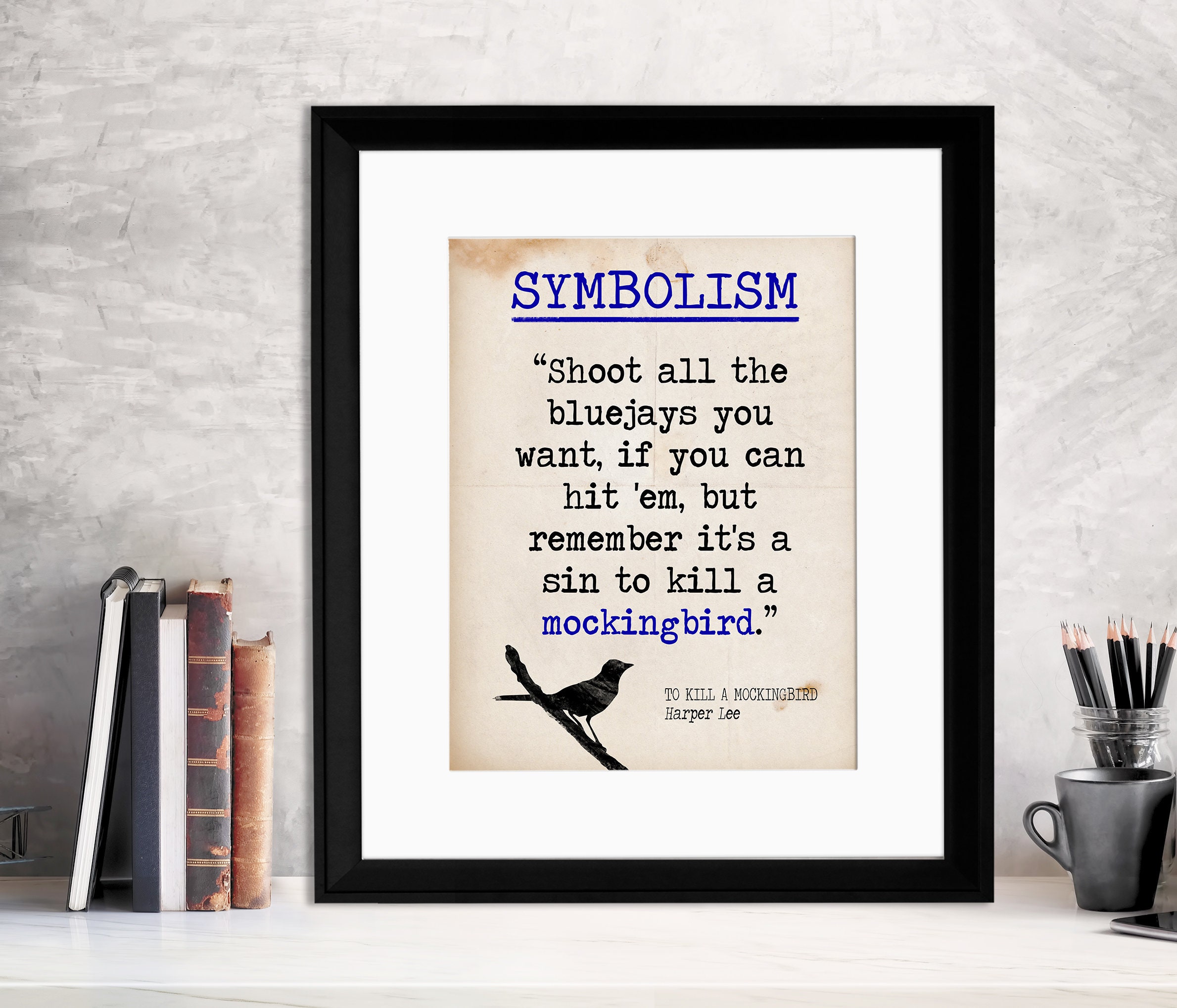 To Kill a Mockingbird Symbolism Quote Educational Art Print Etsy