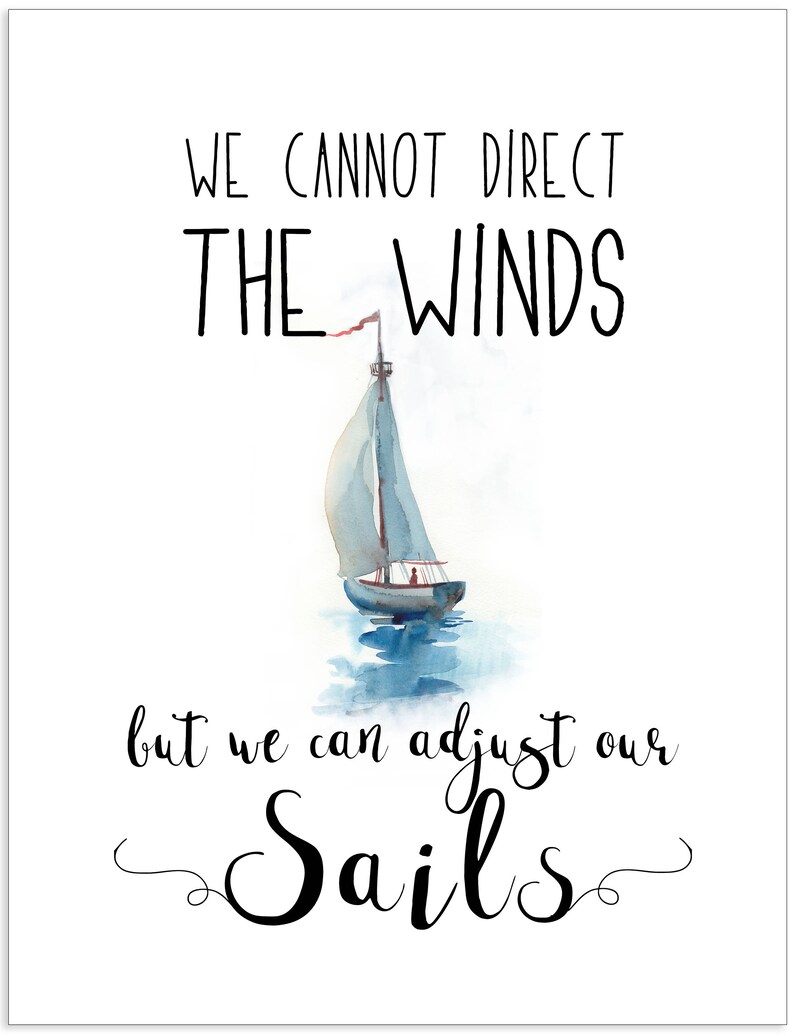 We Cannot Direct the Wind But We Can Adjust Our Sails Etsy