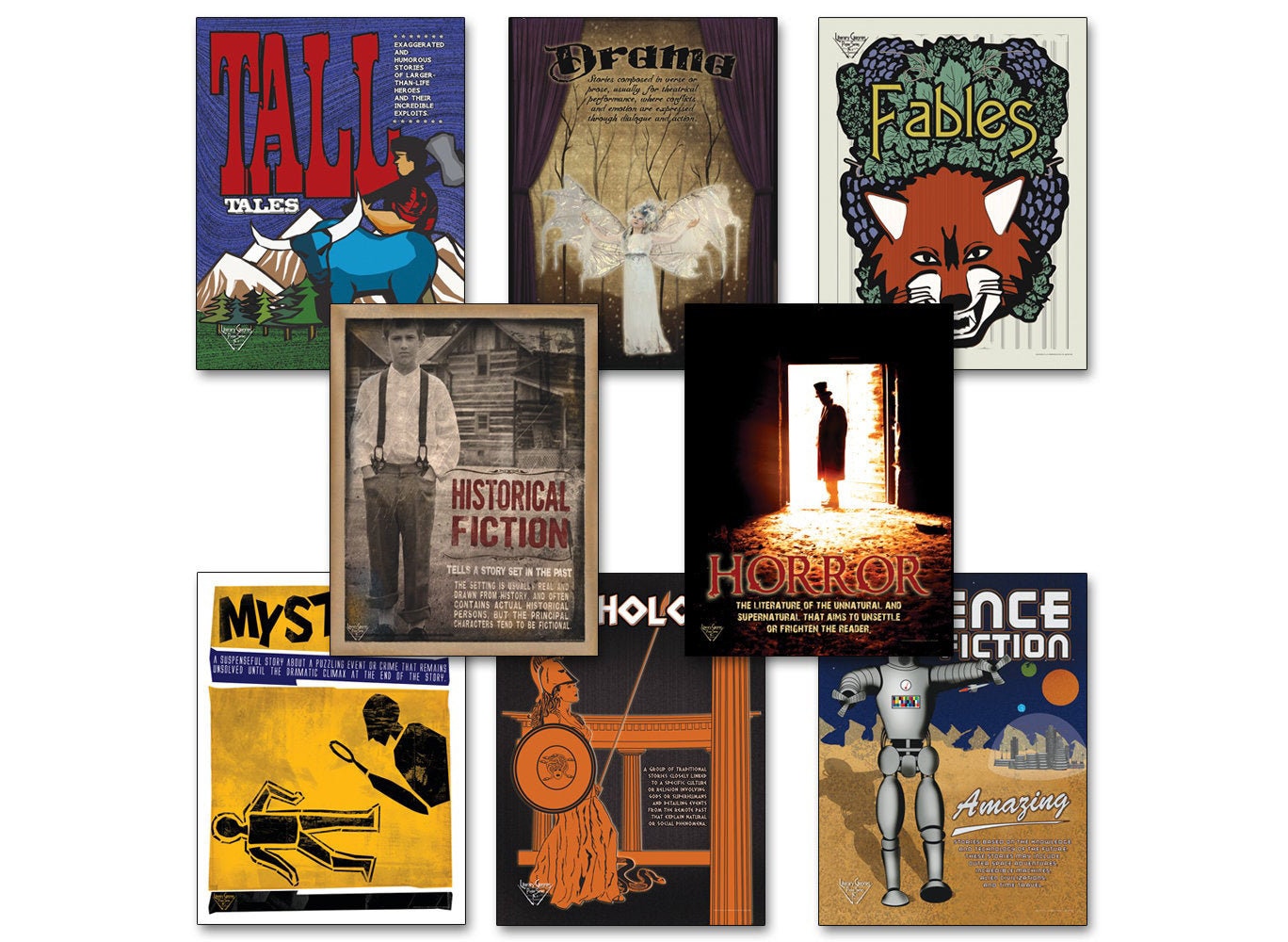 Literary Genres Posters. Discount Classroom Bundle Includes Tall Tales,  Fables, Drama, Historic Fiction, Horror and More. - Etsy