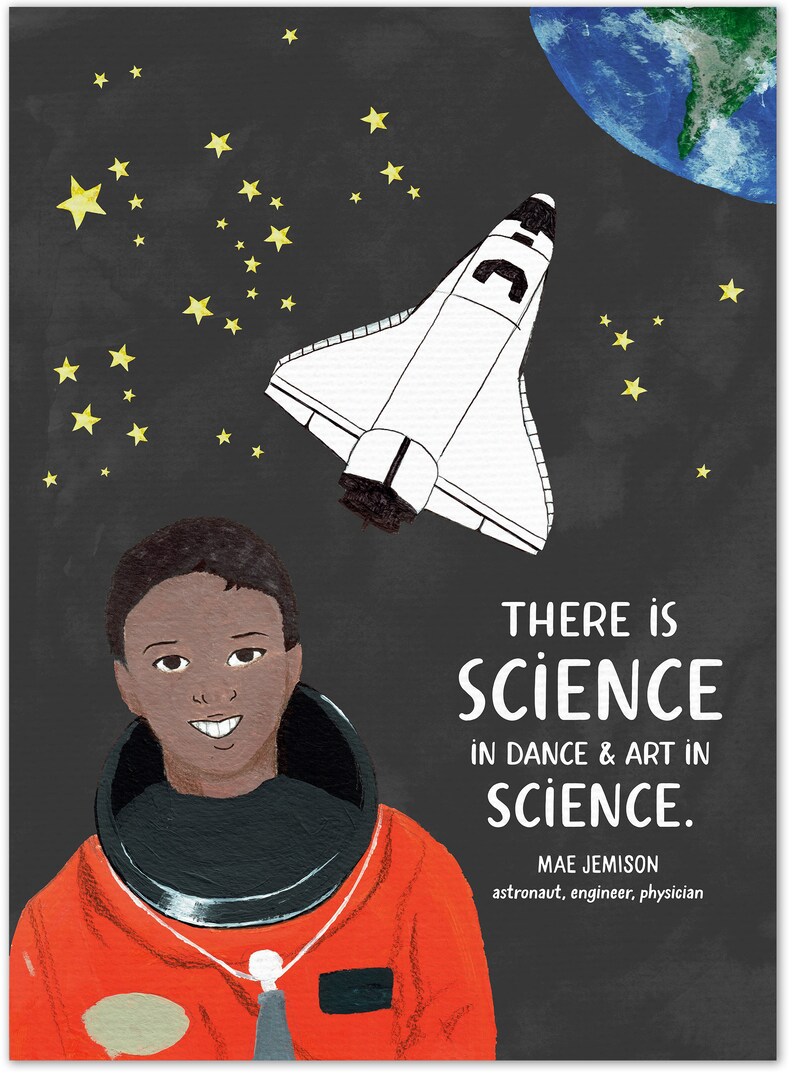 Mae Jemison Science STEM Art Print. Matte Paper Laminated or Etsy