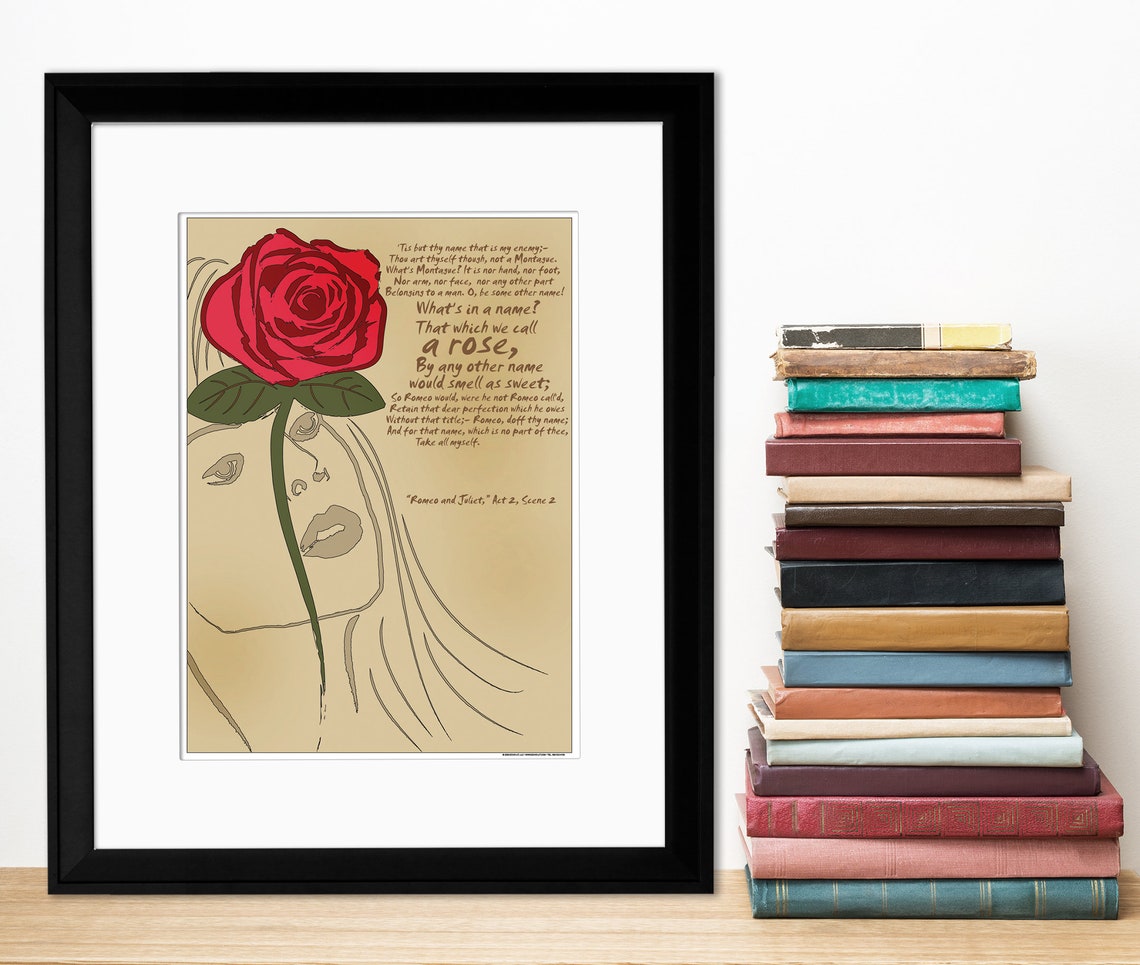 Shakespeare Romeo and Juliet. Rose Quote Literary Art Print. Etsy