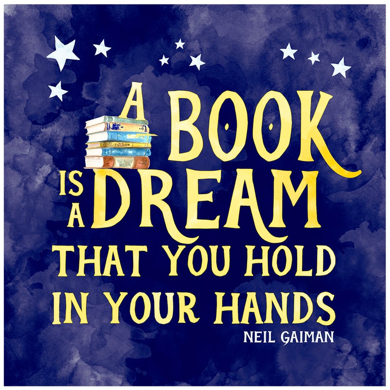 A Book is a Dream Fine Art Print. Literary Quote Print. Fine Etsy