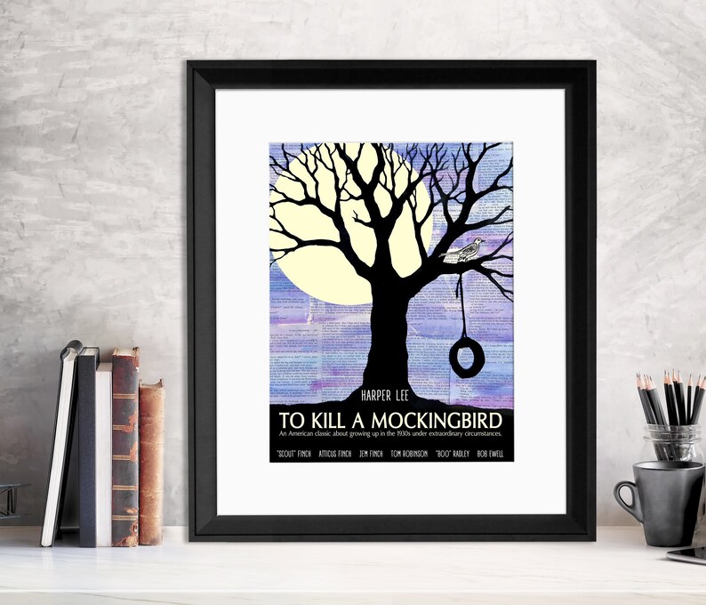 To Kill a Mockingbird Harper Lee Classic Novel Literary Print. Fine Art Paper, Laminated, or Framed. Multiple Sizes Available image 3