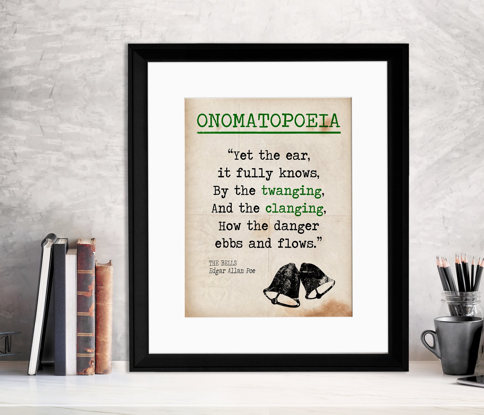 The Bells Onomatopoeia Quote Educational Art Print Featuring Etsy
