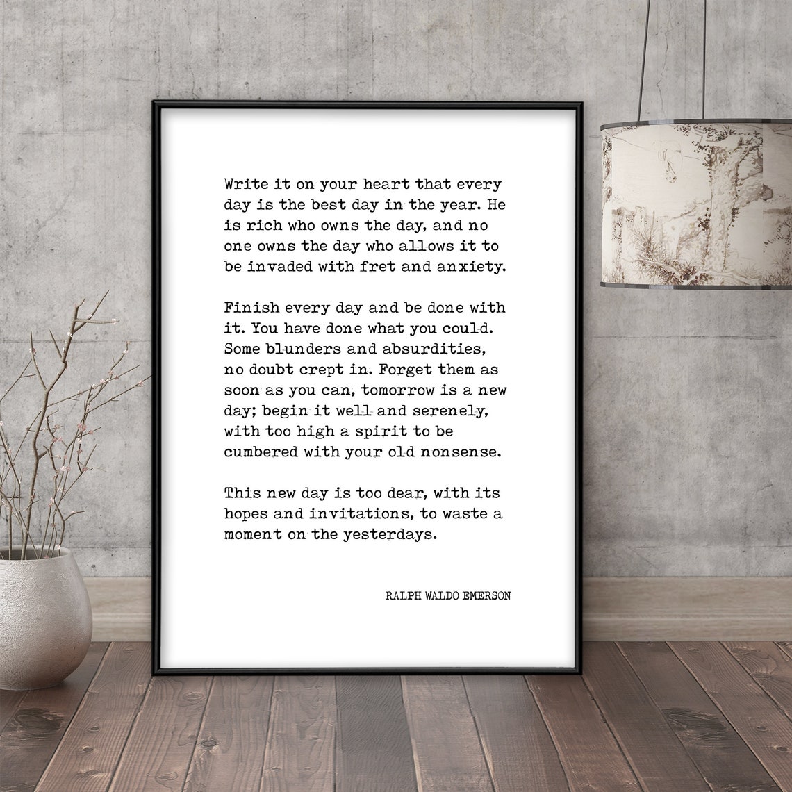 Ralph Waldo Emerson Write It on Your Heart Quote Print. Fine Art Paper ...