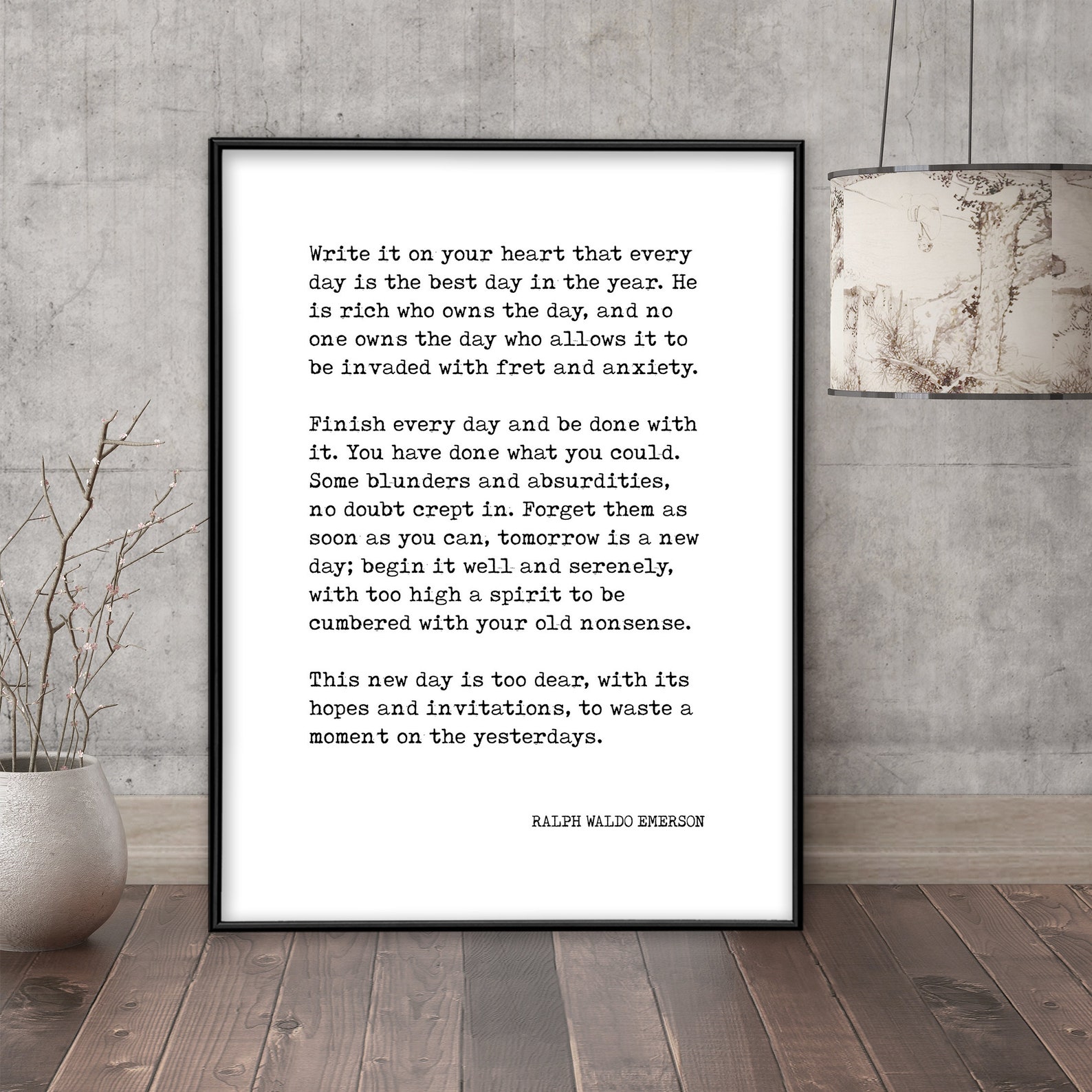 Ralph Waldo Emerson Write It on Your Heart Quote Print. Fine Art Paper ...