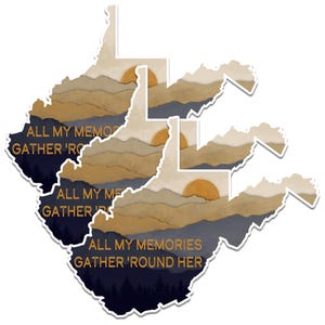 West Virginia All My Memories Set of 3 Stickers