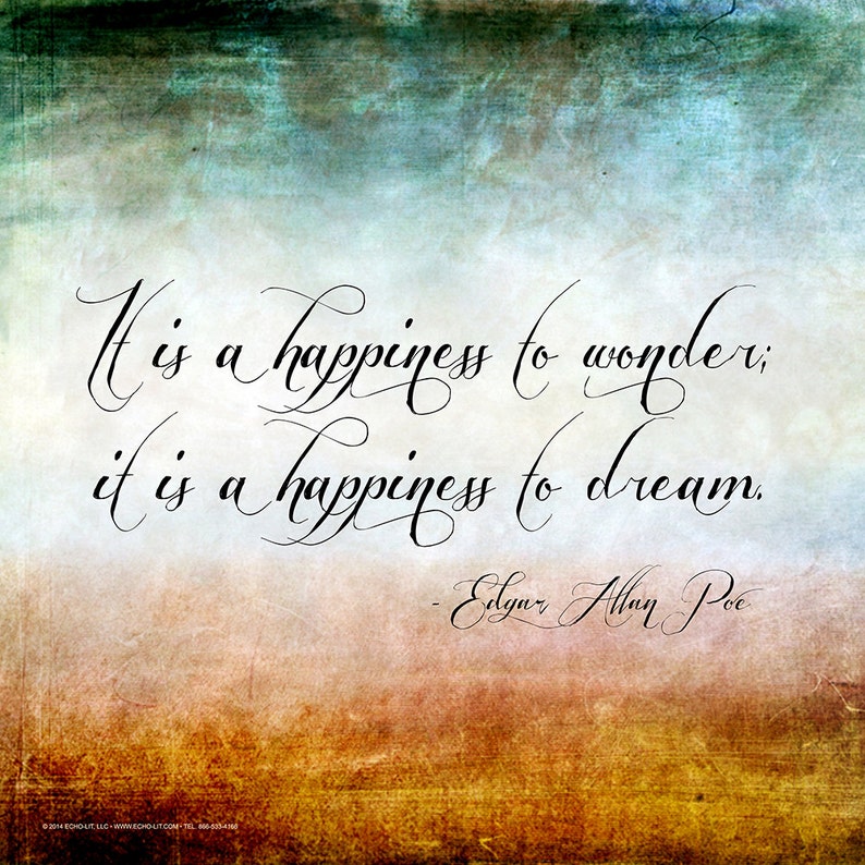 Edgar Allan Poe Classic Inspirational Quote Motivational Art - Etsy