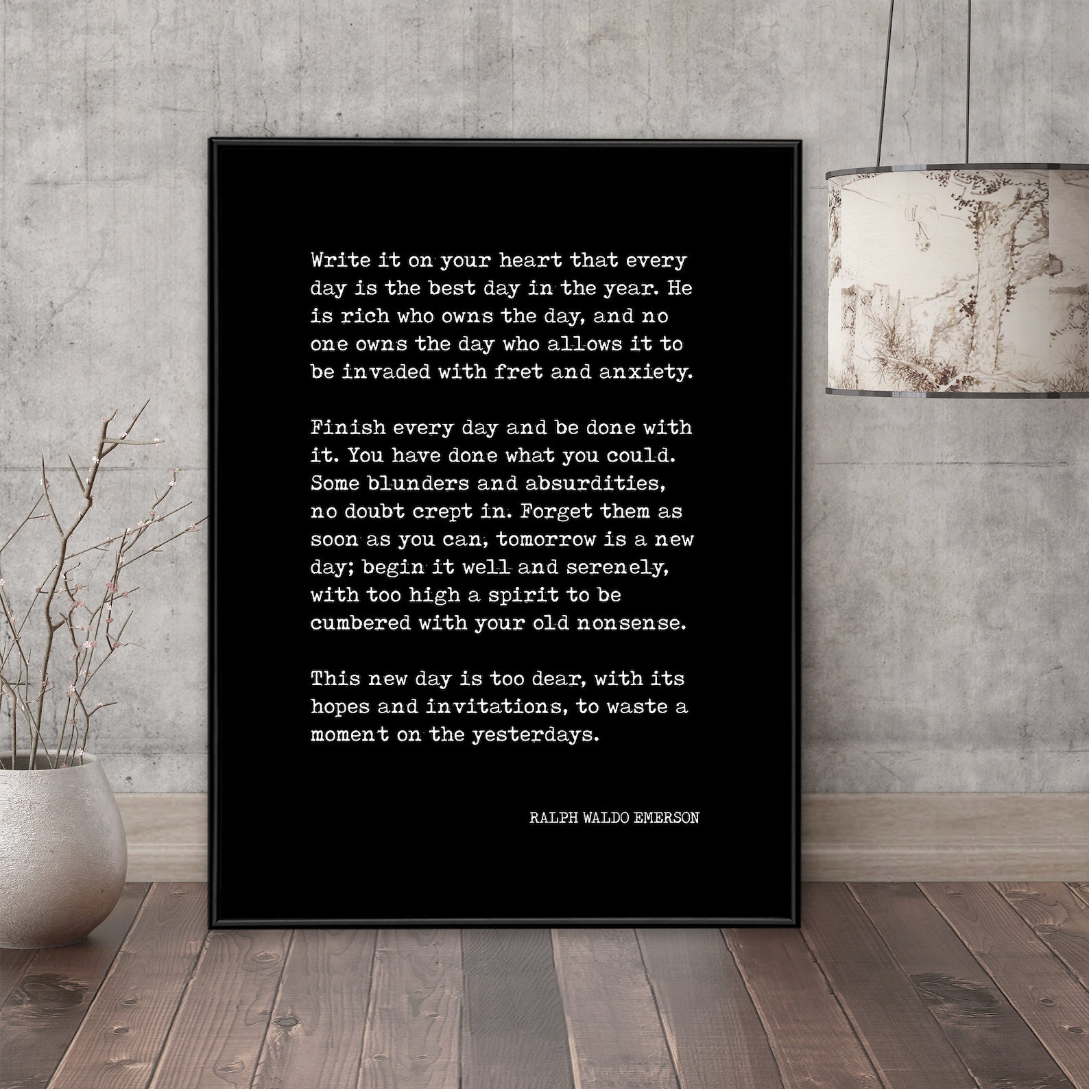 Ralph Waldo Emerson Write It on Your Heart Quote Print. Fine Art Paper ...
