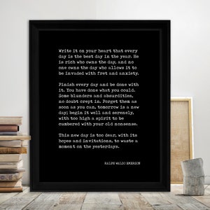 Ralph Waldo Emerson Write It on Your Heart Quote Print. Fine Art Paper ...