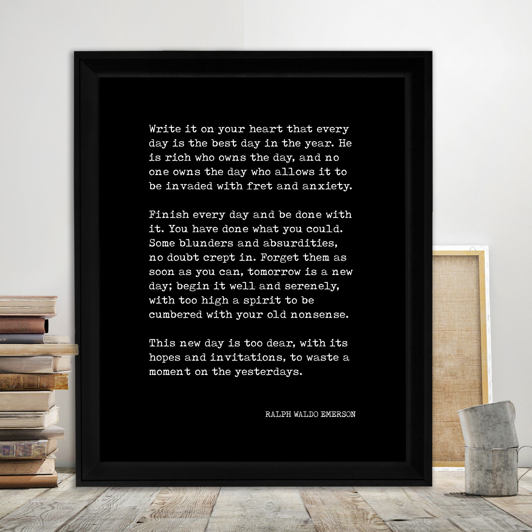 Ralph Waldo Emerson Write It on Your Heart Quote Print. Fine Art Paper ...