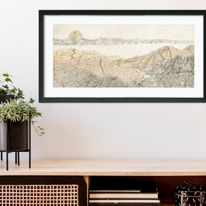 Maps Into Mountains Torn Paper Art Print