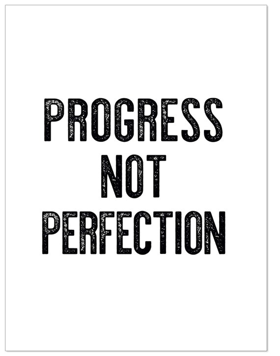 Progress Not Perfection Rainbow Quote Print